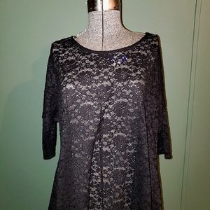 Black Floral Lace Shawl/Shirt
